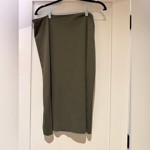 Chic Olive Midi Skirt for Women